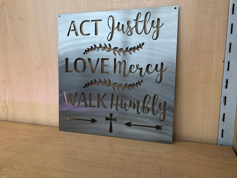Act Justly Metal Wall Art