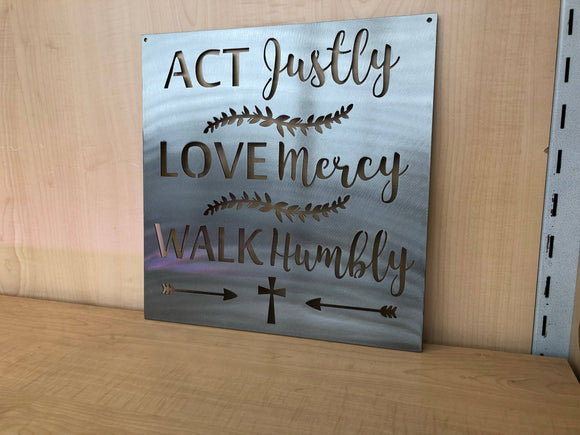 Act Justly Metal Wall Art