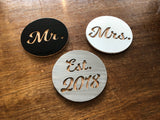 Mr & Mrs  4" Steel & Cork Coaster