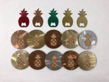 Pineapple Steel & Cork Coaster or Bottle Opener