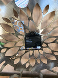 Sunflower Clock Gold Handmade Metal Wall Art