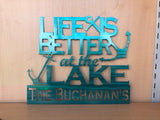 Life is Better at the Lake Personalized Metal Wall Art