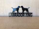 Labradors on Duty - Lab on Guard Metal Fence / Wall Art Sign