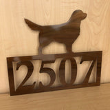 Custom Dog Silhouette Address Sign with Powder Coat