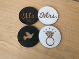 Mr & Mrs  4" Steel & Cork Coaster