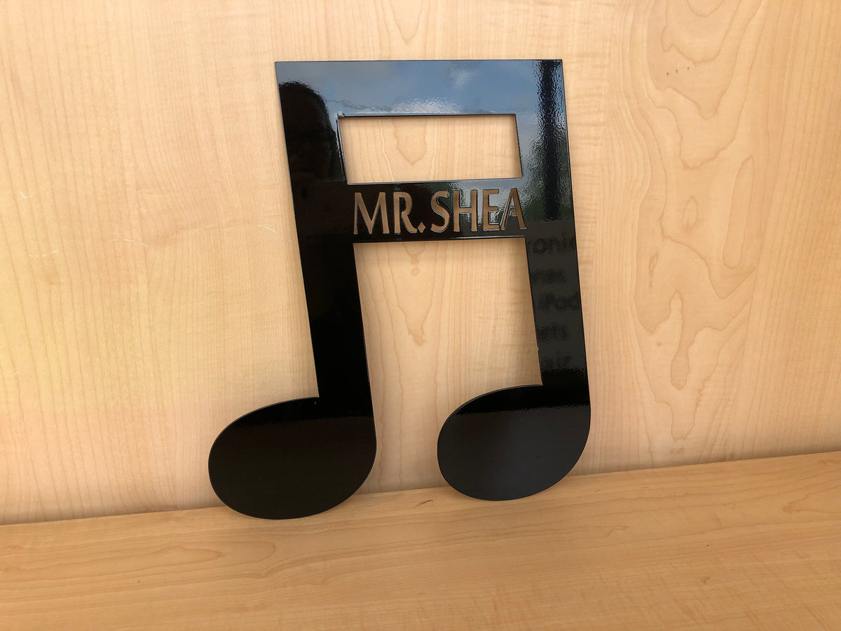Personalized Music Note, Choose Any Powder Coat