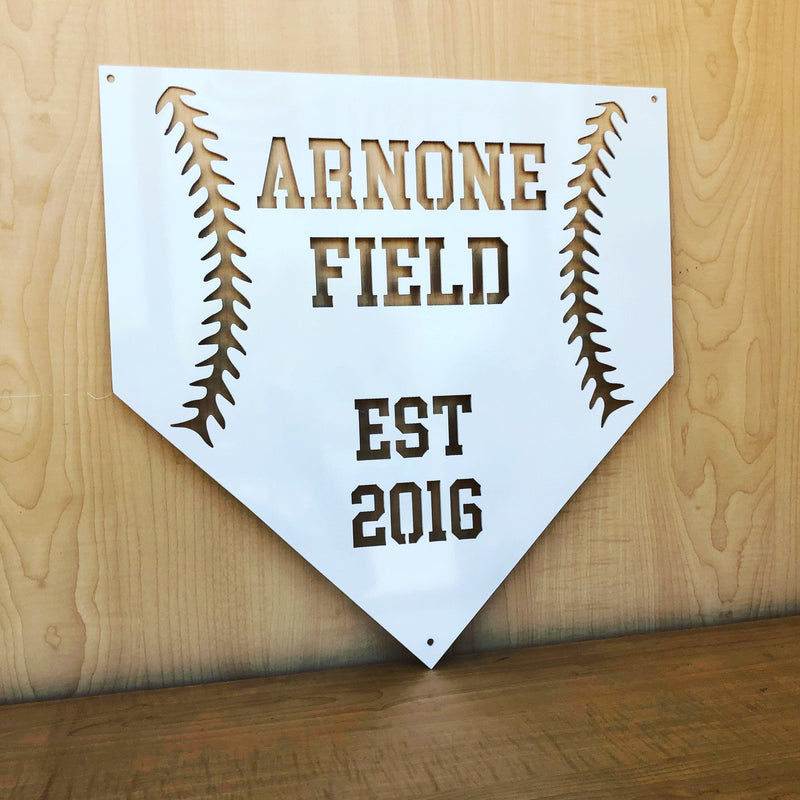 Custom Home Plate Baseball Metal Wall Art Sign with Powder Coat