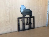 Custom Dog Silhouette Address Sign with Powder Coat