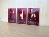Eat, Drink, Be Merry Metal Wall Art Kitchen Decor