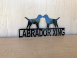Labradors on Duty - Lab on Guard Metal Fence / Wall Art Sign