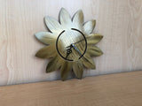 Sunflower Clock Gold Handmade Metal Wall Art