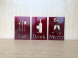 Eat, Drink, Be Merry Metal Wall Art Kitchen Decor