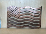 Metal Waving American Flag with Multiple Color Options