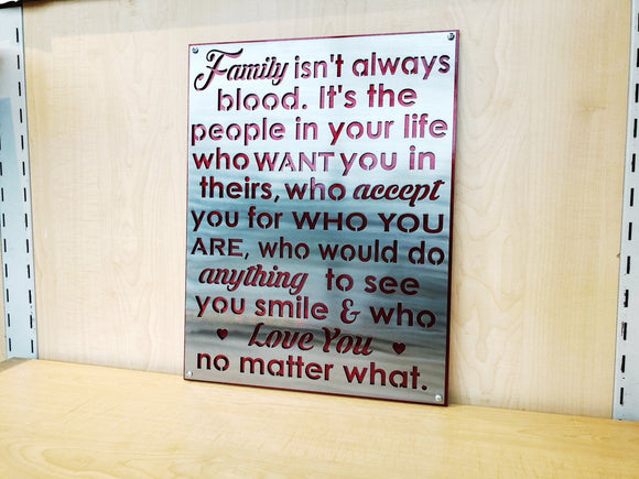 Family Inspirational Quote Metal Wall Art