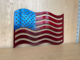 Metal Waving American Flag with Multiple Color Options