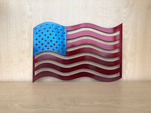 Metal Waving American Flag with Multiple Color Options