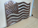 Metal Waving American Flag with Multiple Color Options