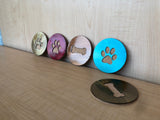 Dog Paw or Bone 4" Steel & Cork Coaster