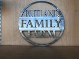 Personalized Family Farm Last Name Metal Wall Art