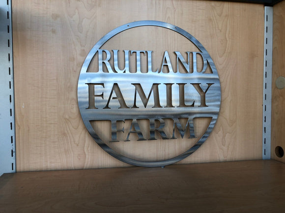 Personalized Family Farm Last Name Metal Wall Art