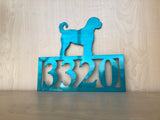Custom Dog Silhouette Address Sign with Powder Coat