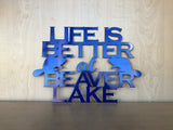 Life is Better at the Lake Personalized Metal Wall Art