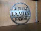 Personalized Family Farm Last Name Metal Wall Art