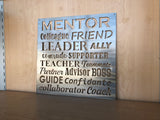 Mentor Teacher Metal Wall Art