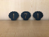 Sea Scallop Shell Address House Number with Powder Coat, Any Color, Various Sizes