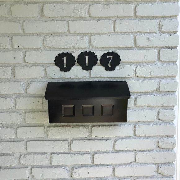 Sea Scallop Shell Address House Number with Powder Coat, Any Color, Various Sizes