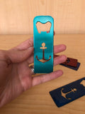 Anchor Bottle Opener with Powder Coat, Choose your Color, Handmade, Magnetic or Keychain
