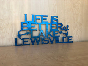 Life is Better at the Lake Personalized Metal Wall Art