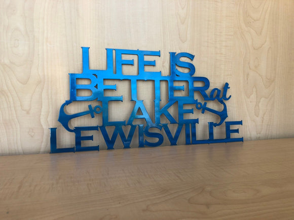 Life is Better at the Lake Personalized Metal Wall Art