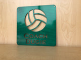 Personalized Metal Volleyball Wall Art with Name, Choose Your Powder Coat Color