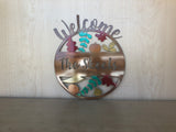 Personalized Metal Welcome Leaf Fall Fade Door Hanger/Wall Art - Shimmery