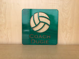 Personalized Metal Volleyball Wall Art with Name, Choose Your Powder Coat Color
