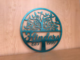 Personalized Metal Tree Of Life Wall Art with Last Name and Established Date - Your choice of script or print font