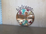 Personalized Metal Welcome Leaf Fall Fade Door Hanger/Wall Art - Shimmery