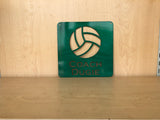 Personalized Metal Volleyball Wall Art with Name, Choose Your Powder Coat Color