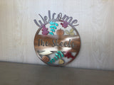 Personalized Metal Welcome Leaf Fall Fade Door Hanger/Wall Art - Shimmery