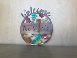 Personalized Metal Welcome Leaf Fall Fade Door Hanger/Wall Art - Shimmery