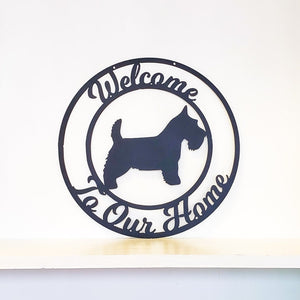 Scottish Terrier Metal Front Door Sign