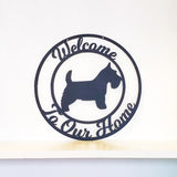 Scottish Terrier Metal Front Door Sign