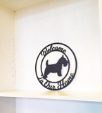 Welcome to our Home Scottish Terrier Dog Metal Wall Art