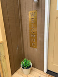 Vertical Welcome Bee Sign | Metal Home Decor | Front Door Hanger